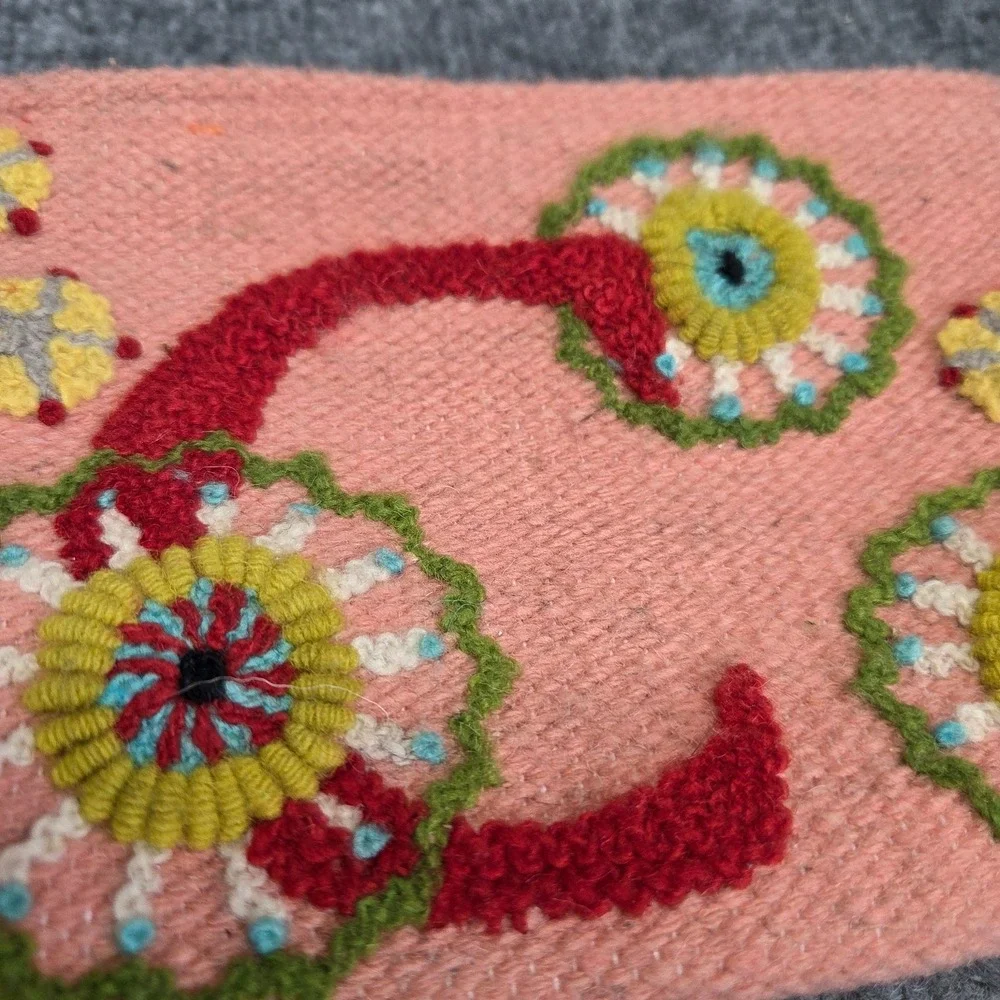 Jenny Krauss Love Letters Embroidered Wool Makeup Bag Pouch Initial 